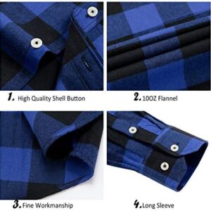 Alimens & Gentle Men’s Button Down Regular Fit Long Sleeve Plaid Flannel Casual Shirts